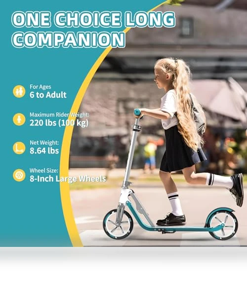Adjustable Height Foldable Scooter for Kids and Adults — Push Scooters, LEEYV