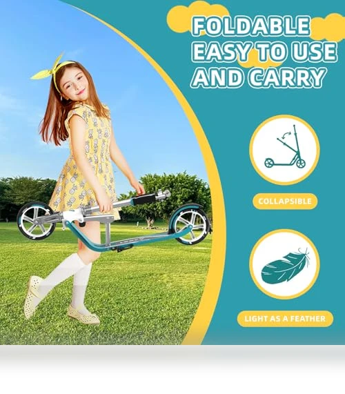 Adjustable Height Foldable Scooter for Kids and Adults — Push Scooters, LEEYV