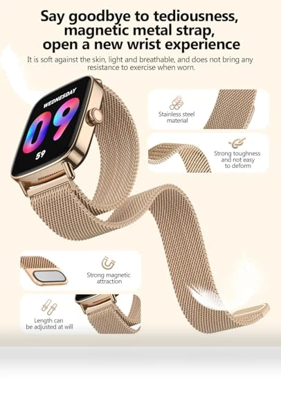 AI Voice Smartwatch for Women with Heart Rate Monitor, IP68 Waterproof — Smartwatches, SOUYIE