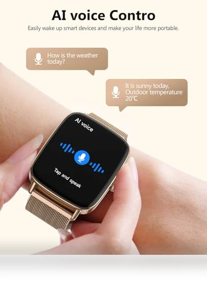 AI Voice Smartwatch for Women with Heart Rate Monitor, IP68 Waterproof — Smartwatches, SOUYIE