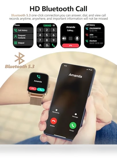 AI Voice Smartwatch for Women with Heart Rate Monitor, IP68 Waterproof — Smartwatches, SOUYIE