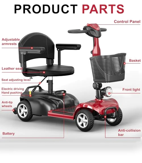 All-Terrain 4-Wheel Mobility Scooter with Electromagnetic Braking System — Mobility Scooters, Spacewalk