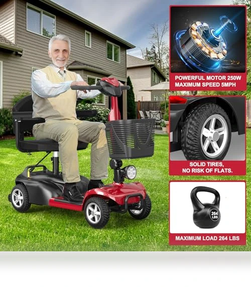 All-Terrain 4-Wheel Mobility Scooter with Electromagnetic Braking System — Mobility Scooters, Spacewalk