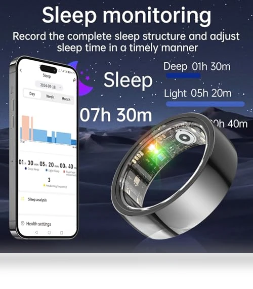 Ceramic Smart Ring with Fitness Tracker, Sleep & Heart Rate Monitor — Smart Rings, UXOXU
