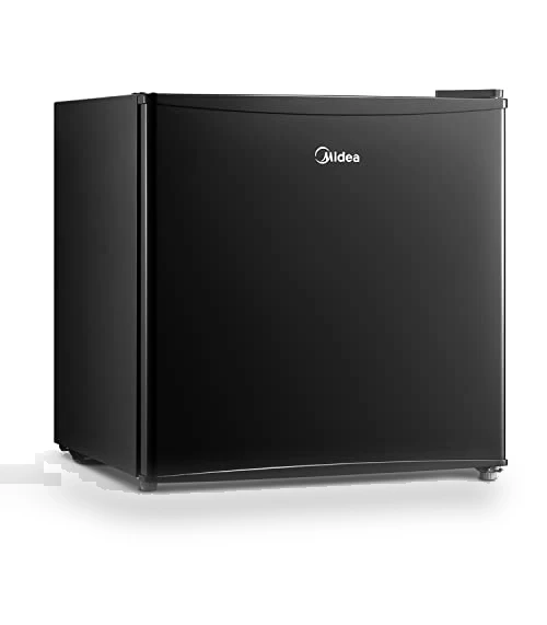 Compact Single Reversible Door Refrigerator, 1.6 Cubic Feet, Black — Mini Fridges, Midea