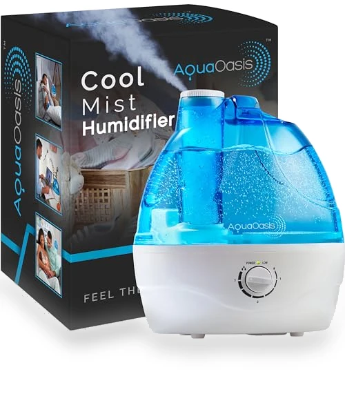 Cool Mist Humidifier with 2.2L Water Tank, Quiet Ultrasonic Operation — Air Moisturizers, AquaOasis