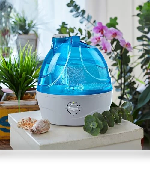 Cool Mist Humidifier with 2.2L Water Tank, Quiet Ultrasonic Operation — Air Moisturizers, AquaOasis