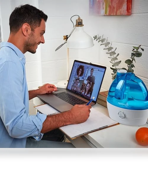 Cool Mist Humidifier with 2.2L Water Tank, Quiet Ultrasonic Operation — Air Moisturizers, AquaOasis