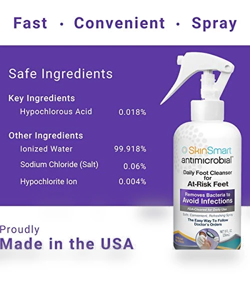 Daily Foot Cleanser Spray for At-Risk Feet, 8 ounce — Hand Wash, SkinSmart