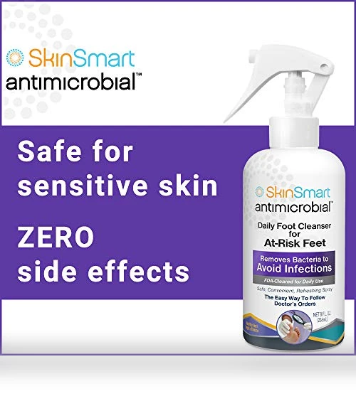 Daily Foot Cleanser Spray for At-Risk Feet, 8 ounce — Hand Wash, SkinSmart