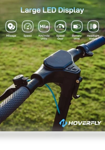 Electric Scooter for Adults, 18/25 Mile Range, 20Mph Top Speed, 500W Motor — Electric Vehicles, HOVERFLY