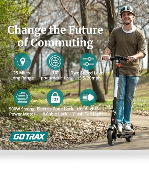 Electric Scooter for Adults, 500-650W Motor, 10-11" Tires, 25-45 Miles Range, 20-38MPH Speed, Foldable — Electric Vehicles, Gotrax