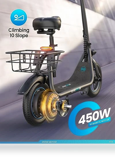 Electric Scooter for Adults with Seat, 20-25 Miles Range, 450W Motor — Electric Self-Balancing Scooters, Gyroor