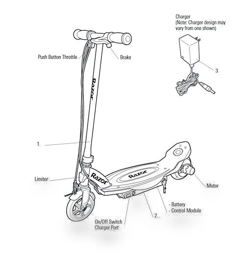 Electric Scooter for Kids with Hub Motor, Push-Button Throttle — Electric Vehicles, Razor