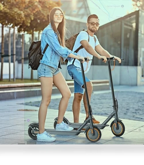 Electric Scooter with 350W Motor, 21 Miles Range, 19 Mph Top Speed — Push Scooters, VOLPAM