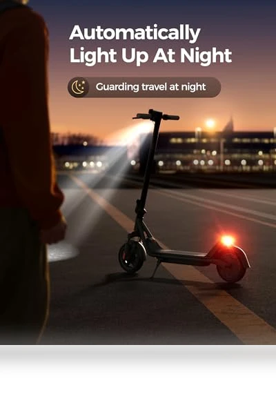 Electric Scooter with Front Suspension, 8.5 Solid Tires, 300W Motor, Smart APP Control — Electric Vehicles, MEGAWHEELS