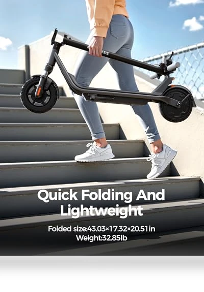 Electric Scooter with Front Suspension, 8.5 Solid Tires, 300W Motor, Smart APP Control — Electric Vehicles, MEGAWHEELS