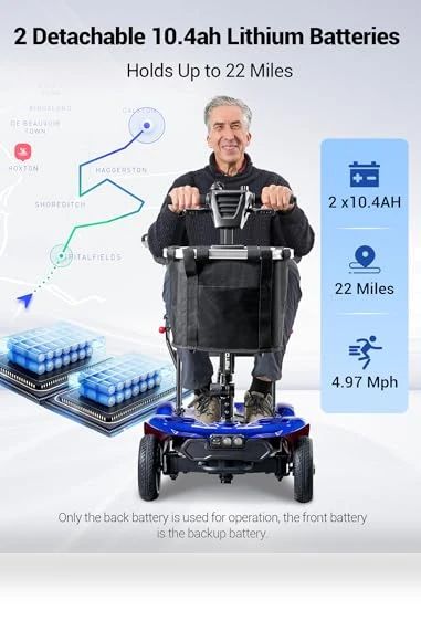 Foldable Electric Mobility Scooter for Adults with 22 Miles Range — Electric Vehicles, Aotedor