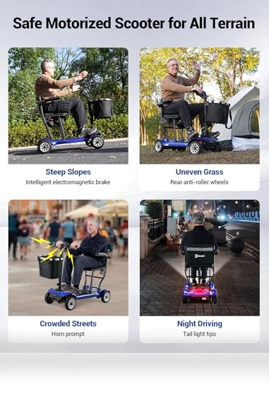 Foldable Electric Mobility Scooter for Adults with 22 Miles Range — Electric Vehicles, Aotedor