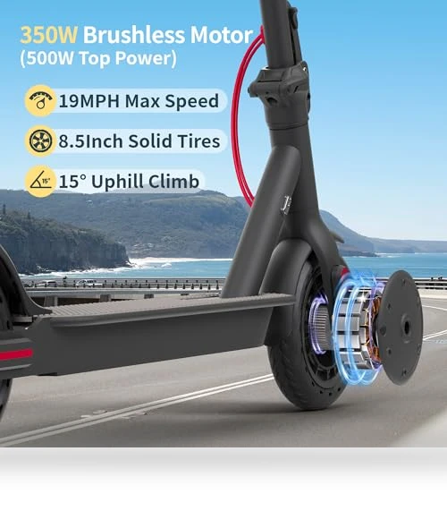 Foldable Electric Scooter for Adults, 19Mph Speed, 8.5" Solid Tires, 21 Miles Range — Electric Vehicles, GuduDobu