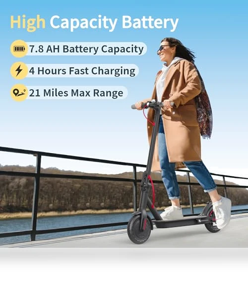 Foldable Electric Scooter for Adults, 19Mph Speed, 8.5" Solid Tires, 21 Miles Range — Electric Vehicles, GuduDobu