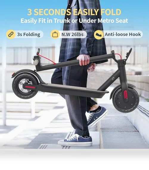 Foldable Electric Scooter for Adults, 19Mph Speed, 8.5" Solid Tires, 21 Miles Range — Electric Vehicles, GuduDobu