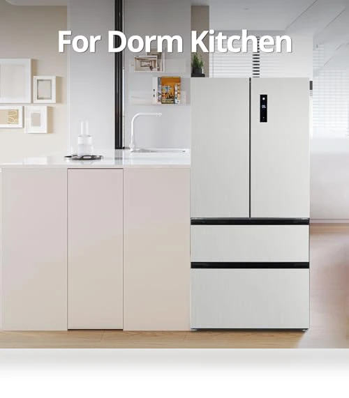 French Door Refrigerator, 18.8Cu.Ft Large Capacity Kitchen Fridge — Mini Fridges, PioneerWorks