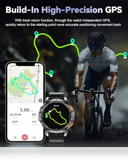 GPS Military Smart Watch with AMOLED Display, 100+ Sports Modes, IP68 Waterproof — Smartwatches, LIGE