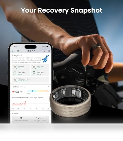 Helio Smart Ring Health Tracker, Fitness & Sleep Monitor — Health & Fitness, Amazfit