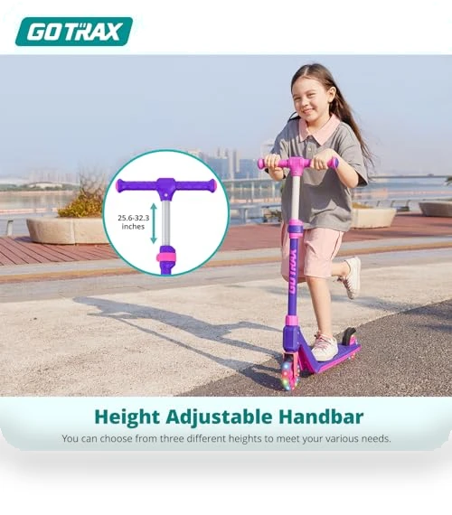 Kick Scooter for Kids with LED Lighted Wheels, Adjustable Handlebars — Electric Vehicles, Gotrax