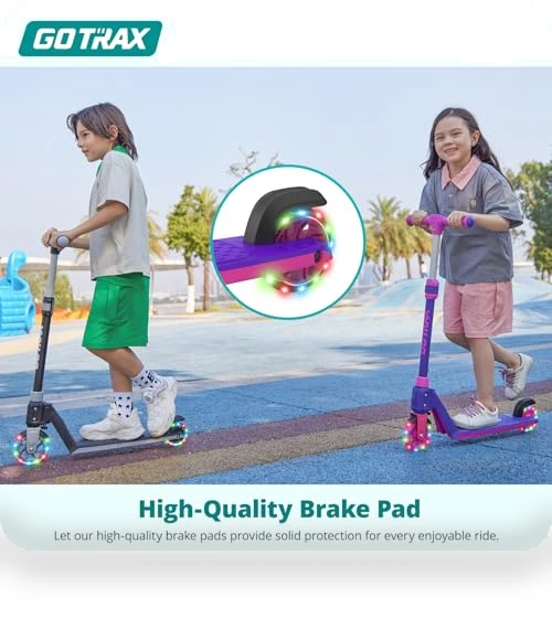 Kick Scooter for Kids with LED Lighted Wheels, Adjustable Handlebars — Electric Vehicles, Gotrax