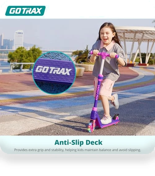 Kick Scooter for Kids with LED Lighted Wheels, Adjustable Handlebars — Electric Vehicles, Gotrax