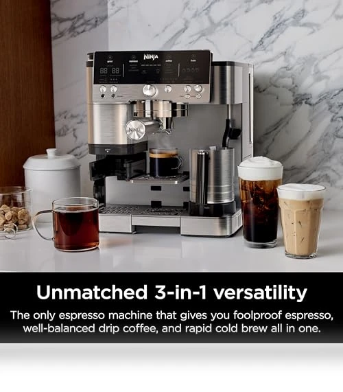 Luxe Café Premier Series Espresso Machine with Integrated Grinder and Frother — Coffee & Espresso Combos, Ninja