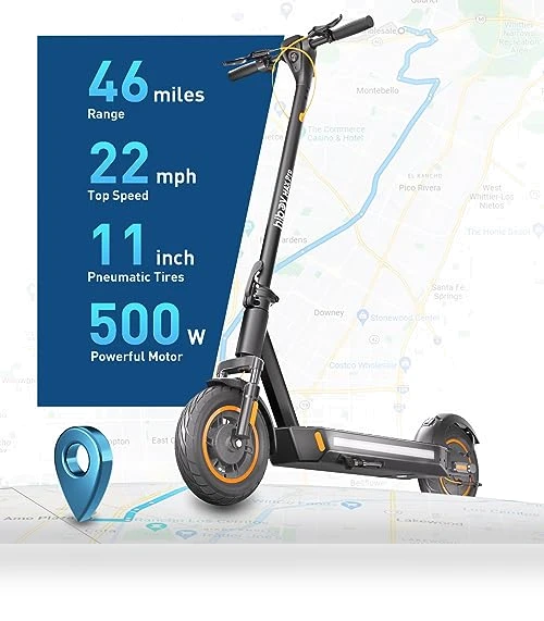 MAX Pro Electric Scooter, 46.6 Mi Long Range, 22 MPH, Dual Suspension, 265lbs MAX Load — Electric Self-Balancing Scooters, Hiboy