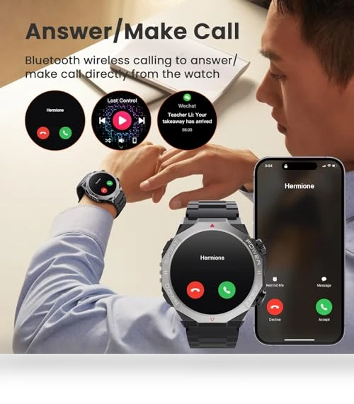 Military Smart Watch with Bluetooth Calls, 1.39" HD Display, 110+ Sports Modes — Smartwatches, Cillso
