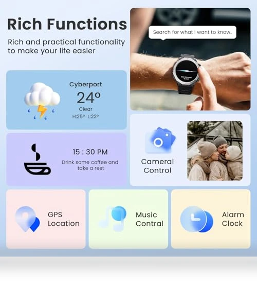 Military Smart Watch with Bluetooth Calls, 1.39" HD Display, 110+ Sports Modes — Smartwatches, Cillso
