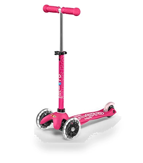 Mini Deluxe LED Three-Wheeled Lean-to-Steer Scooter — Balance Bikes, Micro