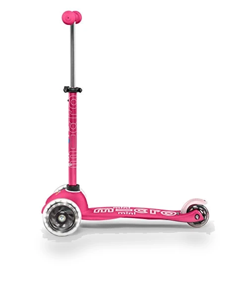 Mini Deluxe LED Three-Wheeled Lean-to-Steer Scooter — Balance Bikes, Micro