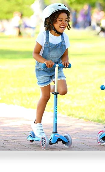 Mini Deluxe Three Wheeled Lean-to-Steer Scooter for Kids — Balance Bikes, Micro