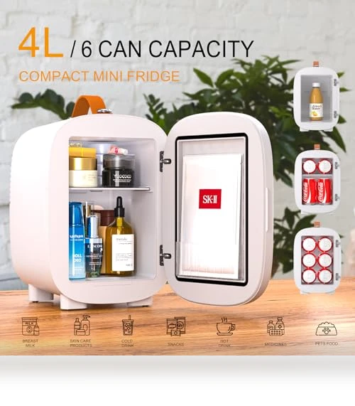 Mini Fridge for Bedroom Skincare Cooler & Warmer Portable Small Refrigerator — Mini Fridges, Hansburg