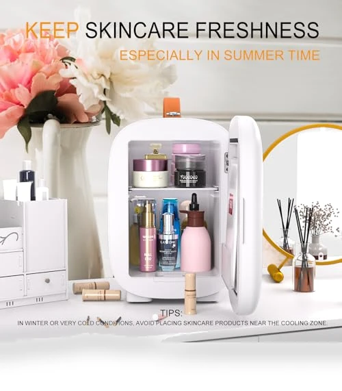 Mini Fridge for Bedroom Skincare Cooler & Warmer Portable Small Refrigerator — Mini Fridges, Hansburg