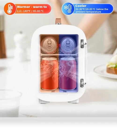 Mini Fridge for Bedroom Skincare Cooler & Warmer Portable Small Refrigerator — Mini Fridges, Hansburg