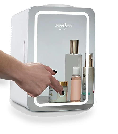 Mini Fridge with Lighted Makeup Mirror - 6L Portable Cooler for Skincare — Mini Fridges, Koolatron