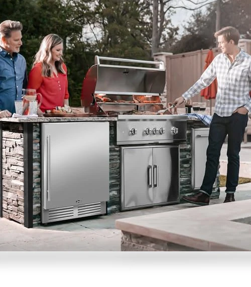 Outdoor Refrigerator 24 Inch Wide, Stainless Steel Beverage Refrigerator 176 Can — Mini Fridges, Tylza
