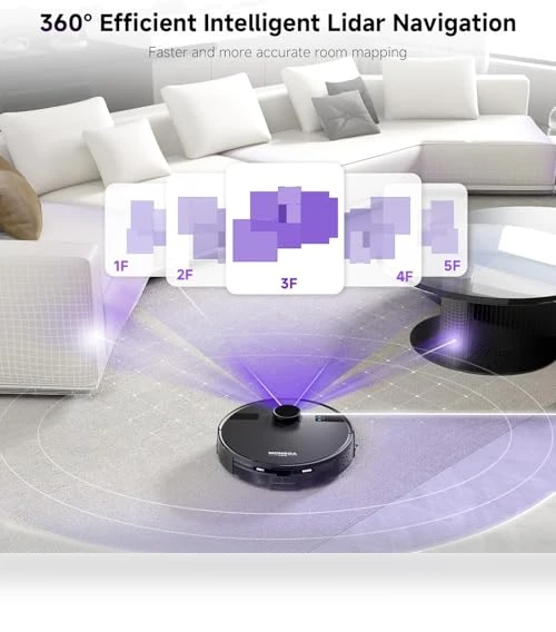 Robot Vacuum and Mop Combo with Self Emptying Station, Lidar Navigation — Smart Cleaning Robots, MONSGA