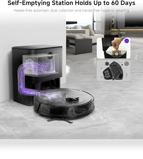 Robot Vacuum and Mop Combo with Self Emptying Station, Lidar Navigation — Smart Cleaning Robots, MONSGA