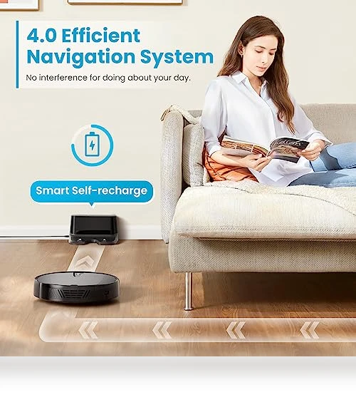 Robot Vacuum Cleaner with 3000Pa Suction, APP/Voice Control, Self-Charging — Smart Cleaning Robots, ROPVACNIC