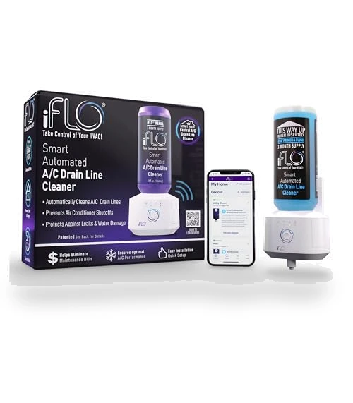 Smart Automated A/C Drain Line Cleaner for HVAC System — Air Moisture Control, iFLO