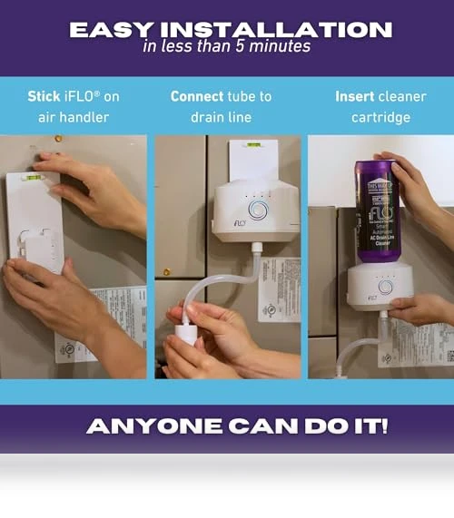 Smart Automated A/C Drain Line Cleaner for HVAC System — Air Moisture Control, iFLO