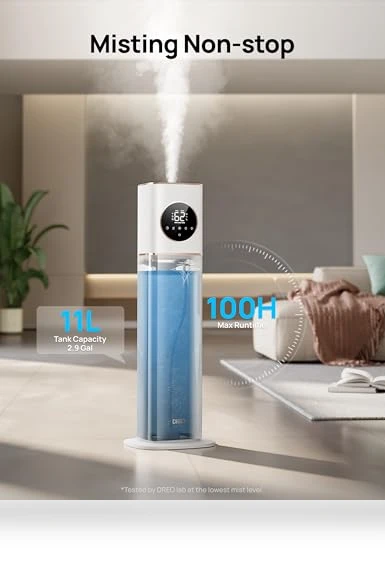 Smart Humidifier Large Room 700 ft², 100H Cool Mist Air Humidifiers for Bedroom — Air Moisture Control, Dreo